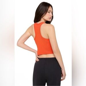 NWOT Spiritual Gangster Orange Ribbed Crop Tori Tank Small Yoga Athleisure